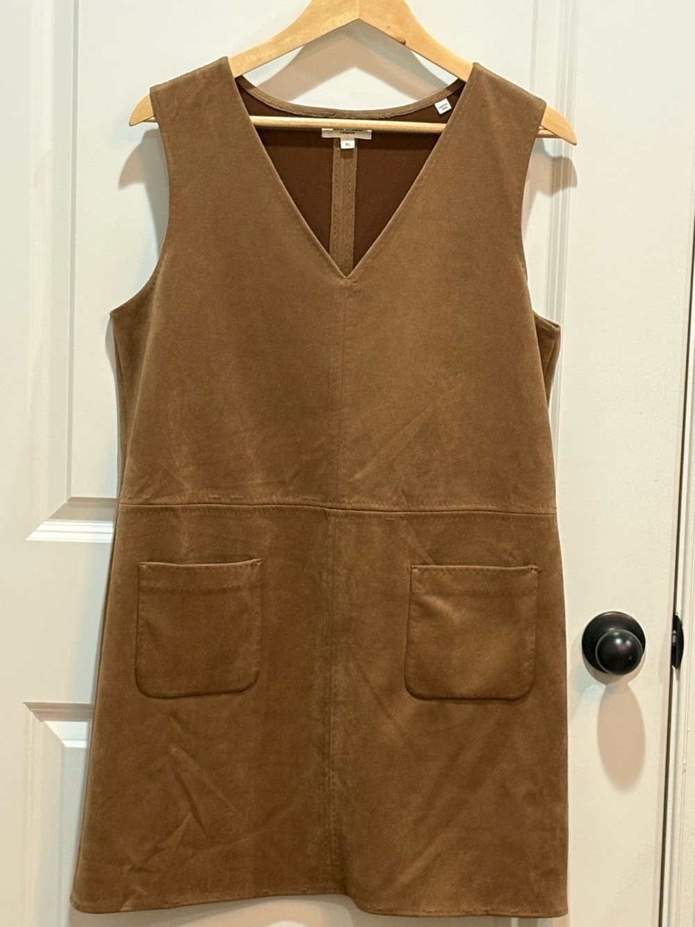 Max Studio Faux Suede Sleeveless Minidress in the color Vicuna